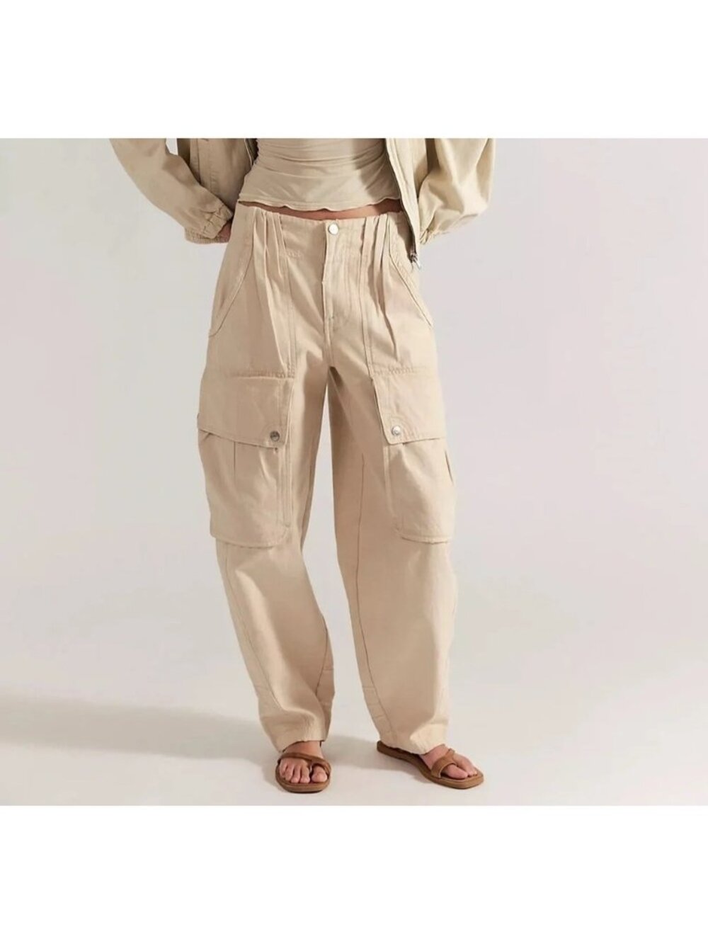 Free People Brentwood Slouchy Cargo Pants Utility Y2K Indie Grunge Womens 4